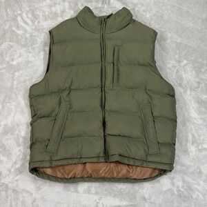St Johns Bay Vest Mens XXL Green Brown Utility Pockets Cabincore HIking Gorpcore
